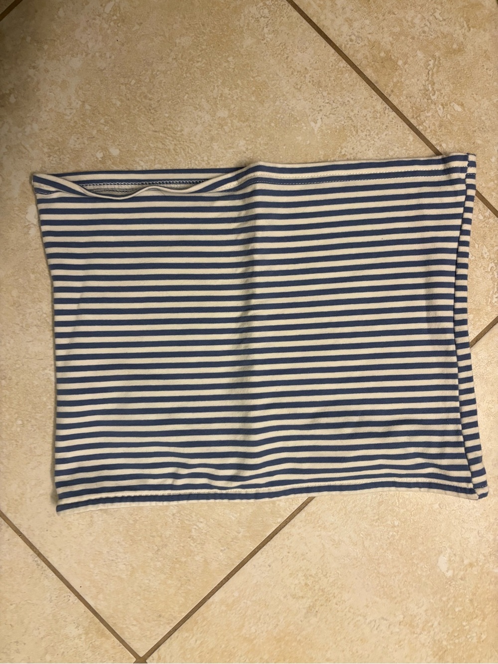 Edikted Blue and White Striped Tube Top